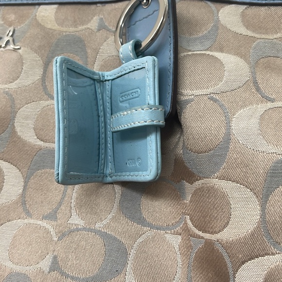 Coach 3p set Bag & Wallet Unique photo frame Bag charm Baby Blue & Coated Canvas - Picture 5 of 11